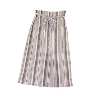 Arianna by Howard’s Women’s Skirt Linen & Cotton Striped Button Accents